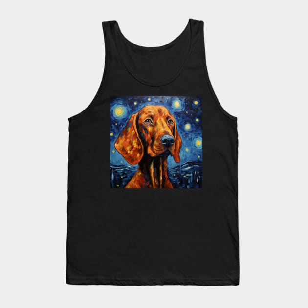 Redbone coonhound Night Portrait Tank Top by NatashaCuteShop